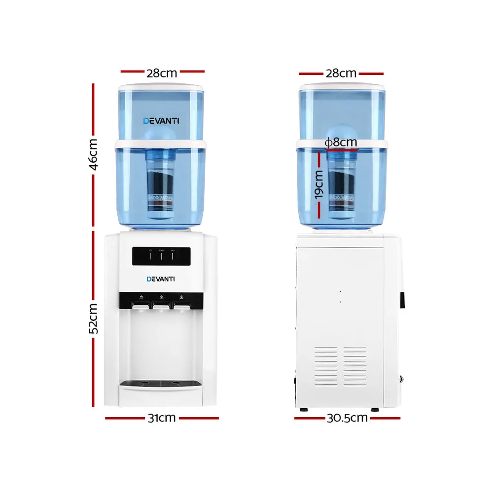 22L Countertop Water Cooler Dispenser, 3 Taps - Devanti