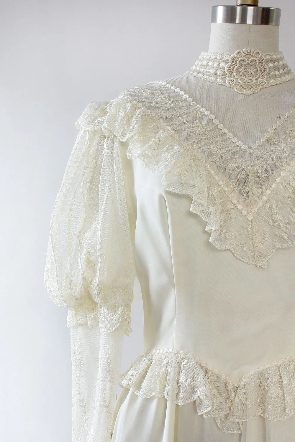 70s Winter Wedding Dress S