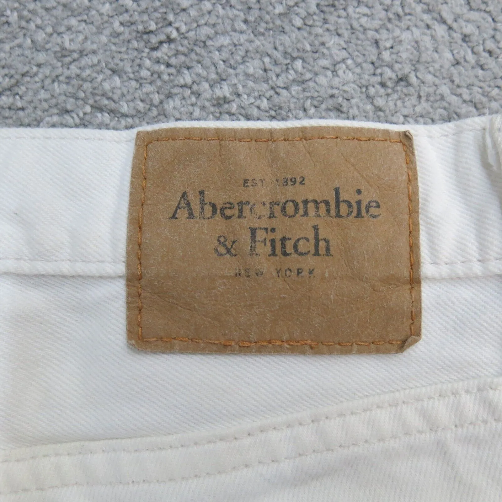 Abercrombie & Fitch Mens Jeans Slim Straight Leg Stretch White Size W28XL30