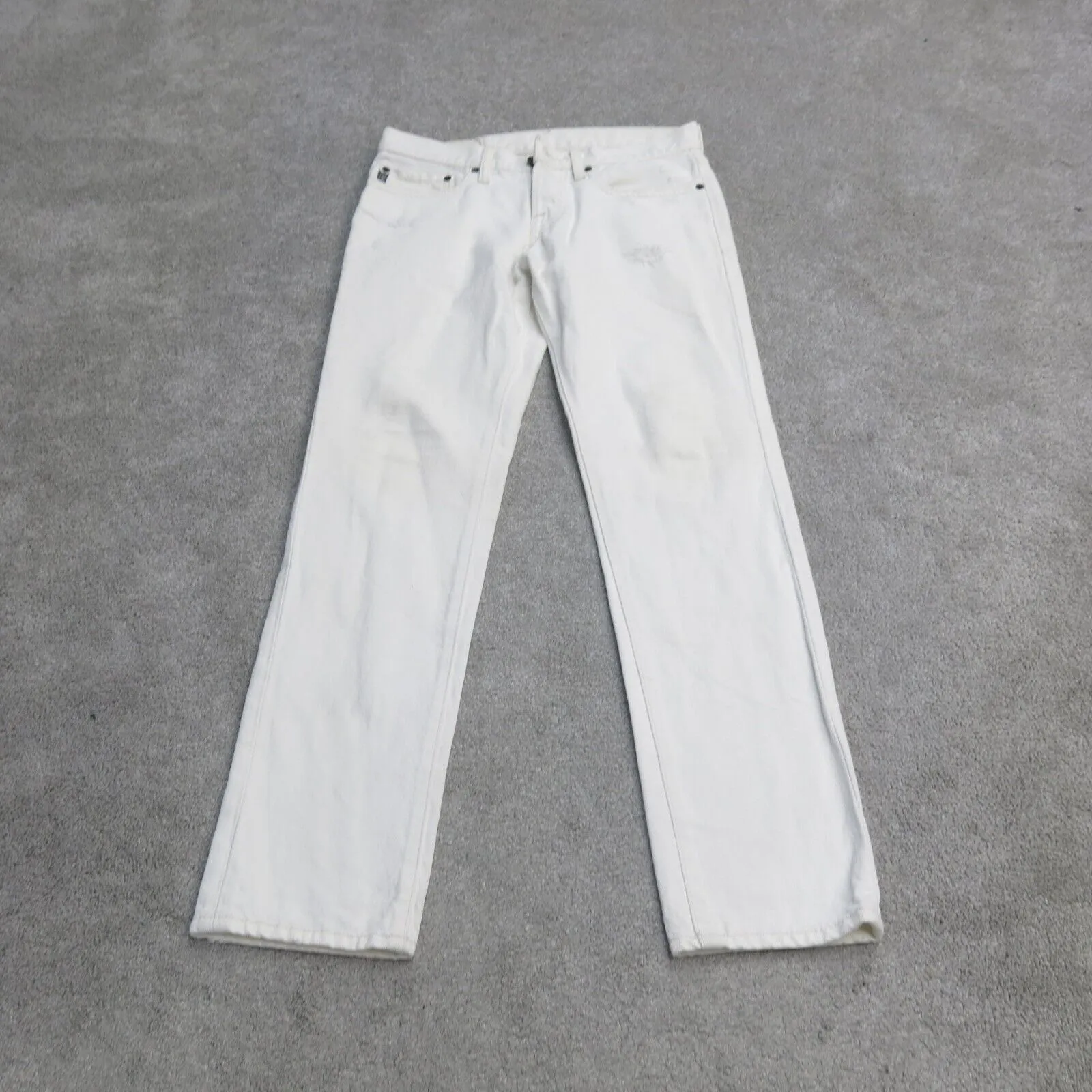 Abercrombie & Fitch Mens Jeans Slim Straight Leg Stretch White Size W28XL30