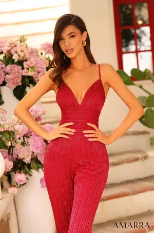 Amarra 94042 Jumpsuit Fitted Sequin Sleeveless Long Sweetheart Neckline Prom Formal Pageant