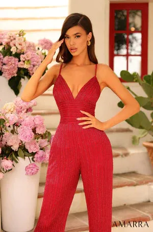 Amarra 94042 Jumpsuit Fitted Sequin Sleeveless Long Sweetheart Neckline Prom Formal Pageant
