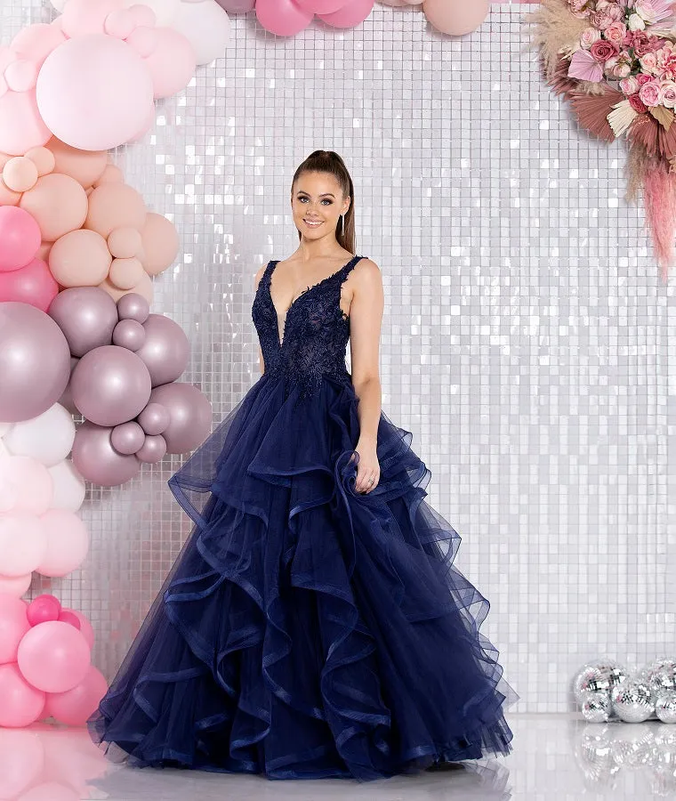 Cheri by Tiffanys layered ballgown prom dress