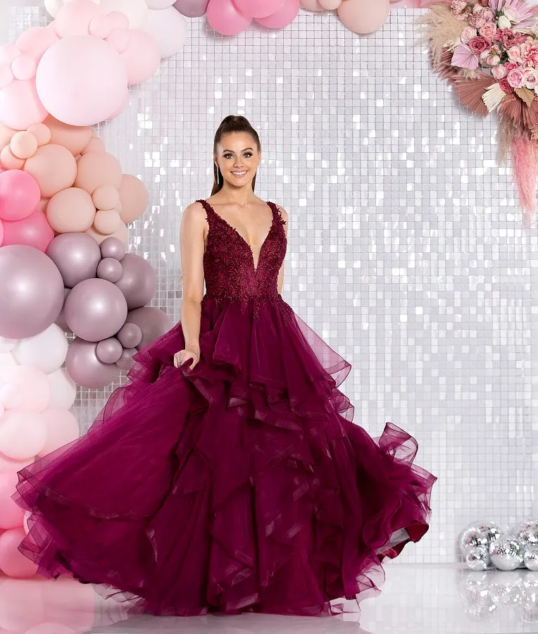 Cheri by Tiffanys layered ballgown prom dress