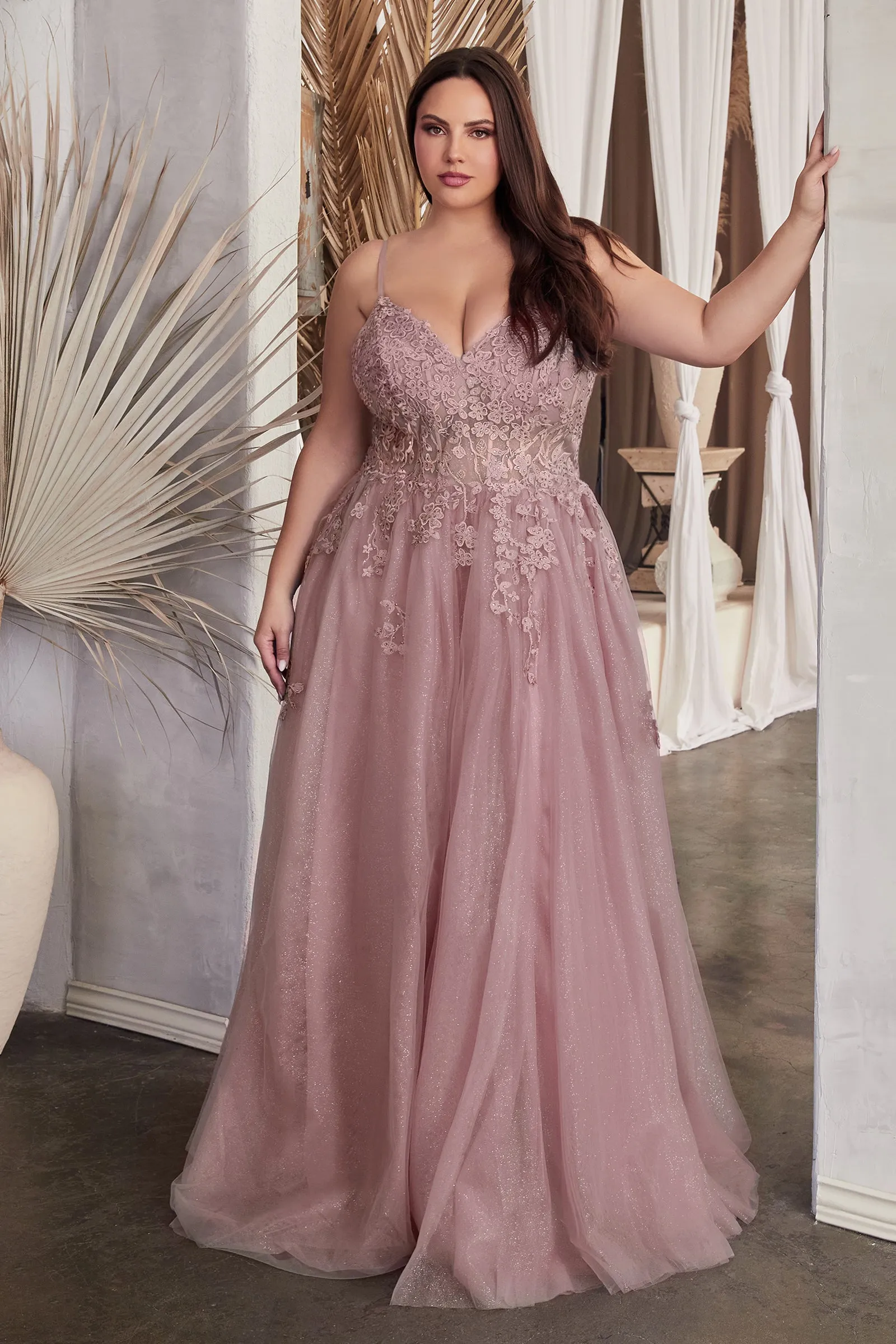CINDERELLA DIVINE C148C A-Line Strapless Tulle Dress