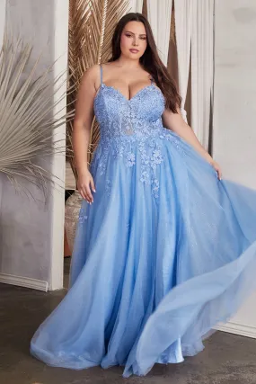 CINDERELLA DIVINE C148C A-Line Strapless Tulle Dress