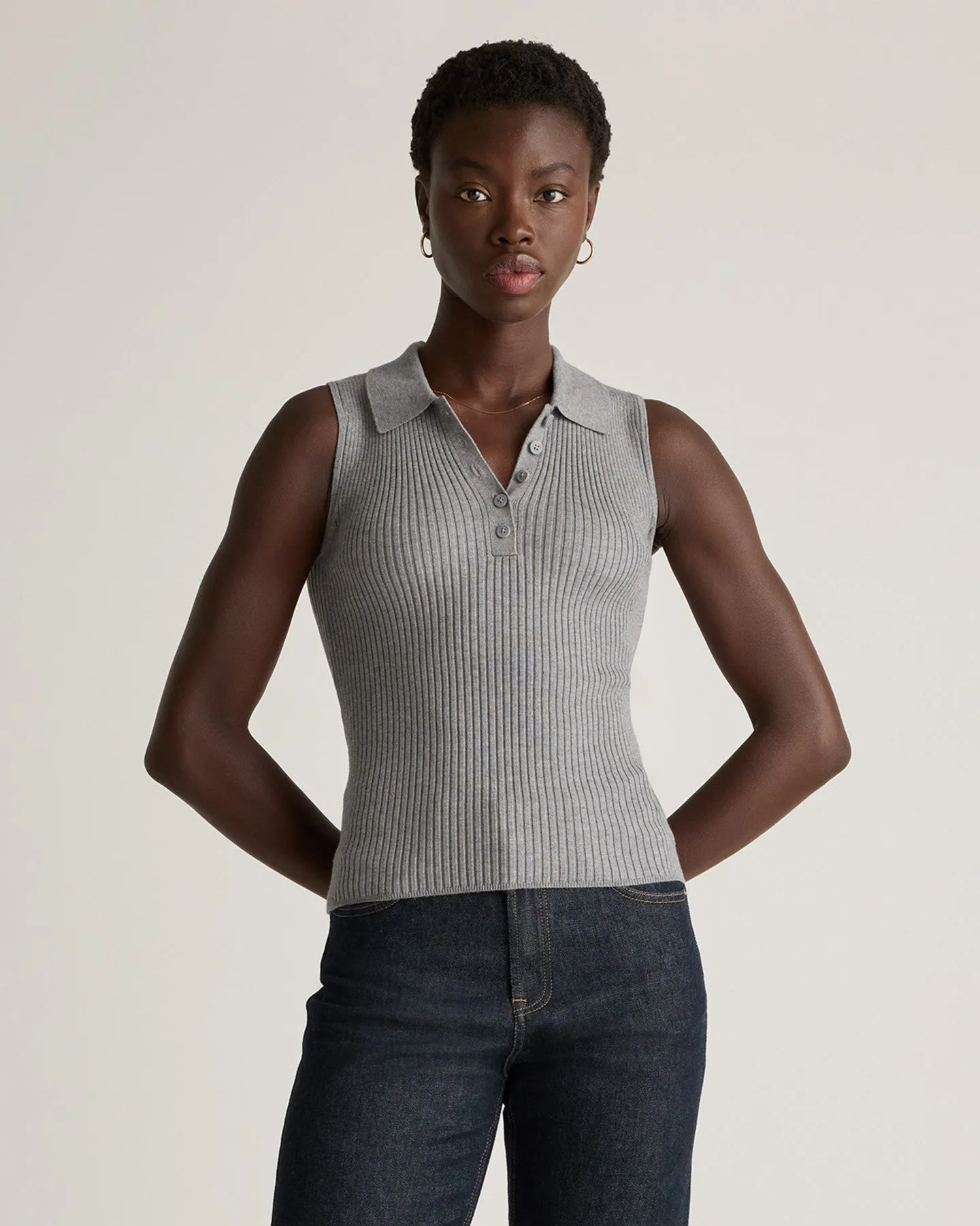 Eco-Knit Polo Sweater Tank