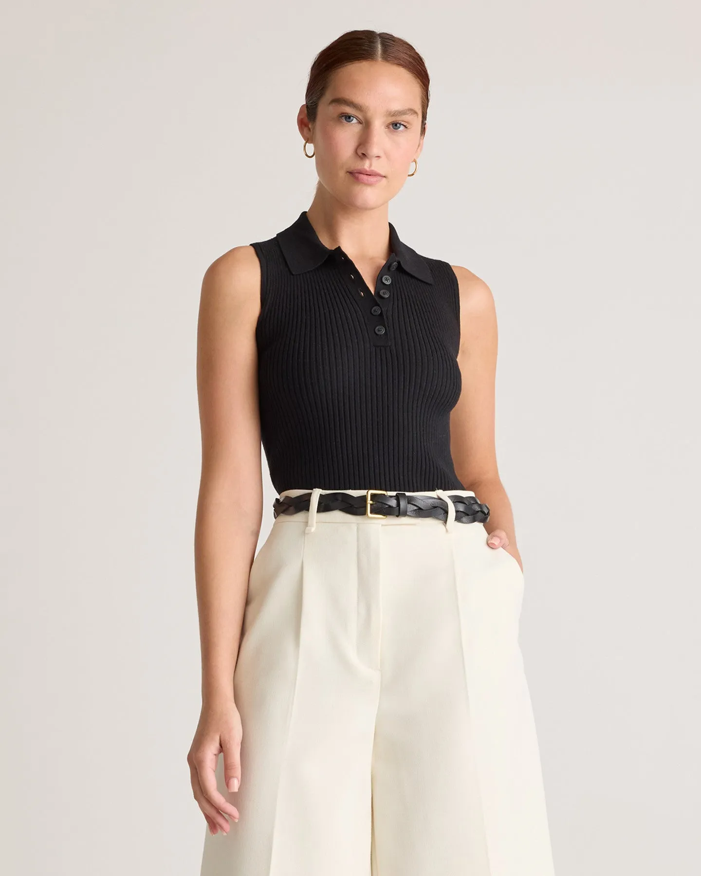 Eco-Knit Polo Sweater Tank