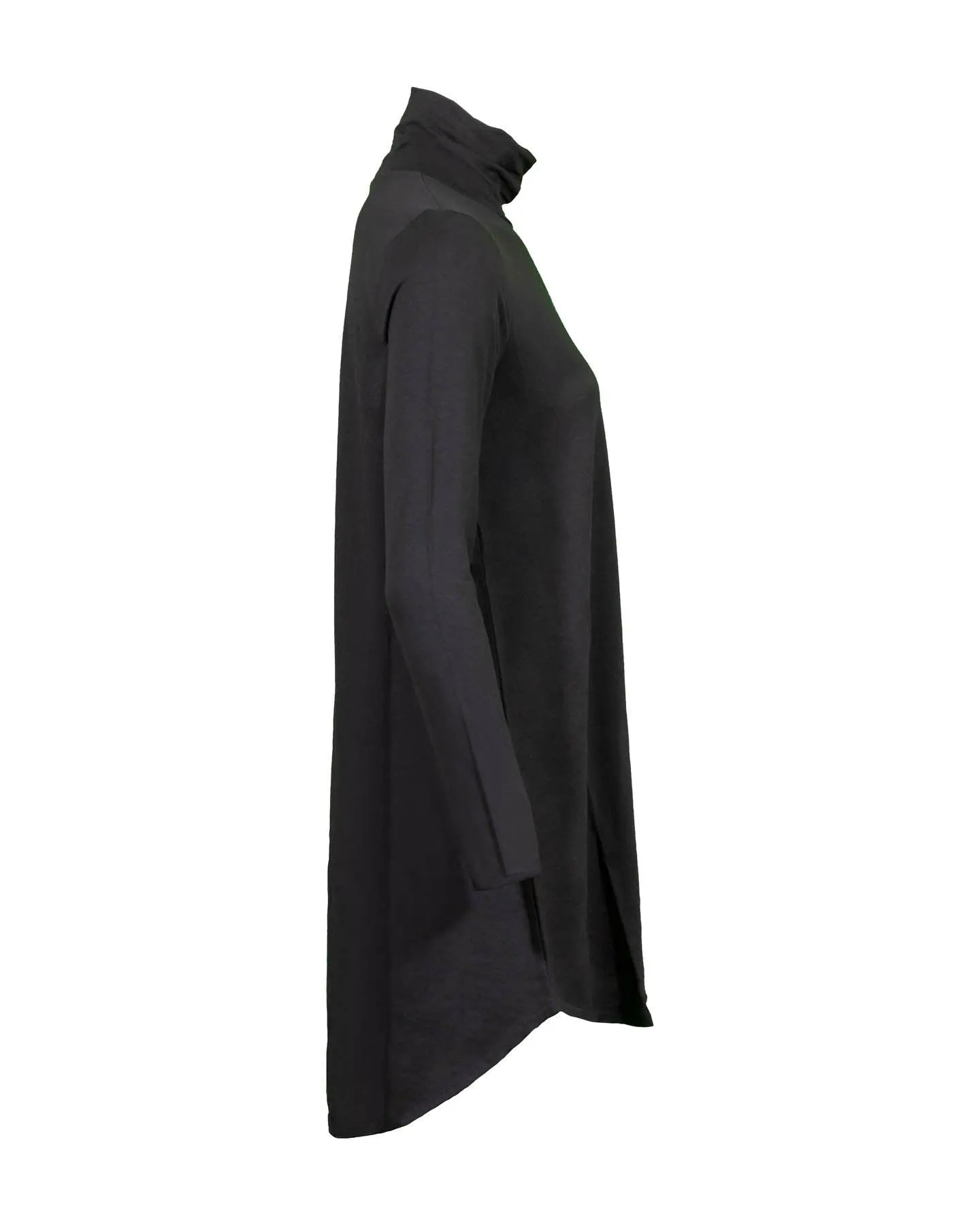 Eileen Fisher Tencel Scrunch Neck Tunic Black