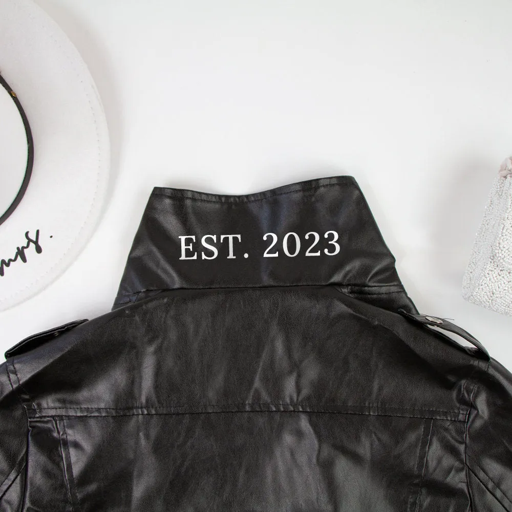 (Faux Leather) Black Till Death Leather Jacket