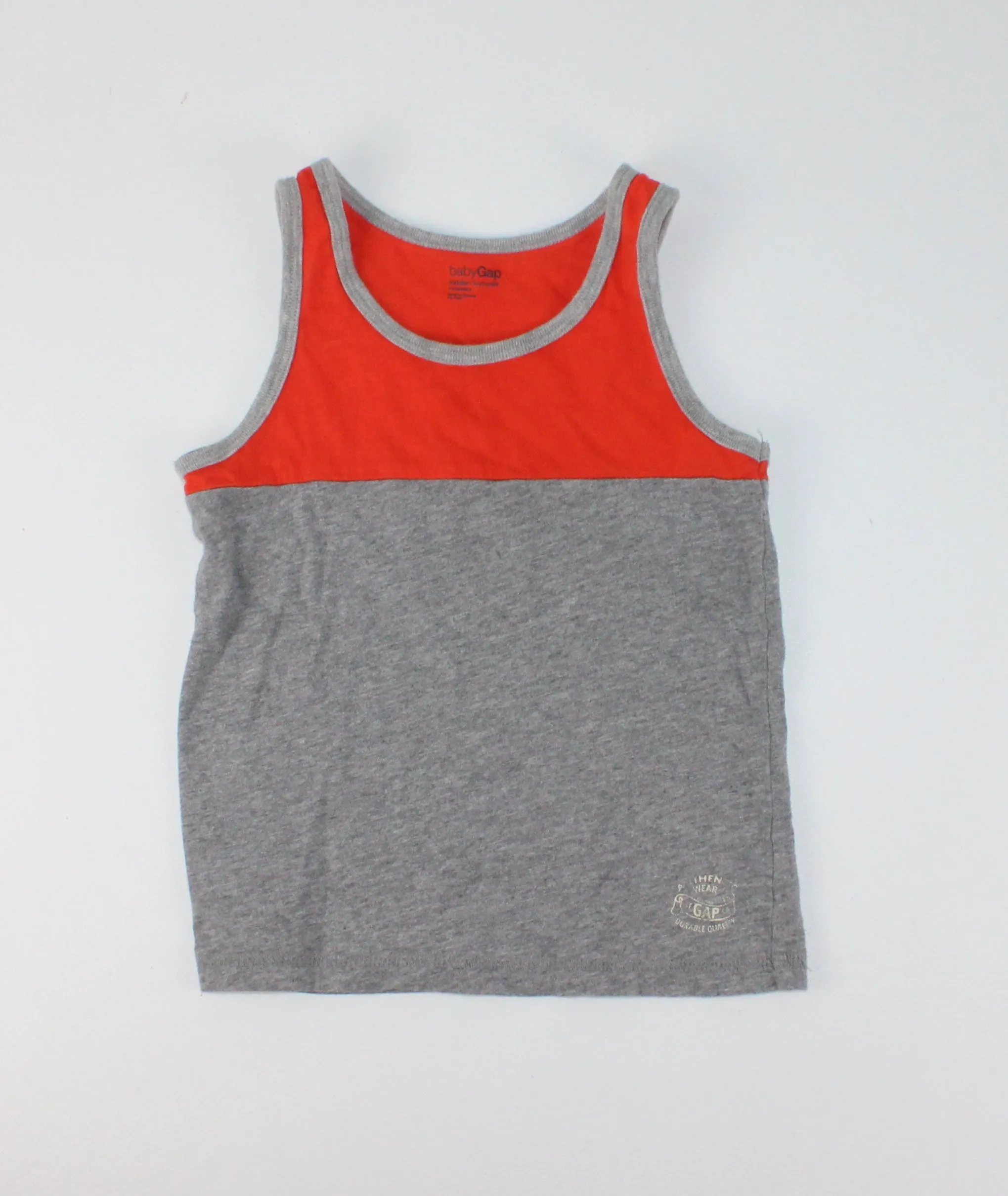 GAP ORANGE & GREY TANK TOP 3Y PRE-LOVED