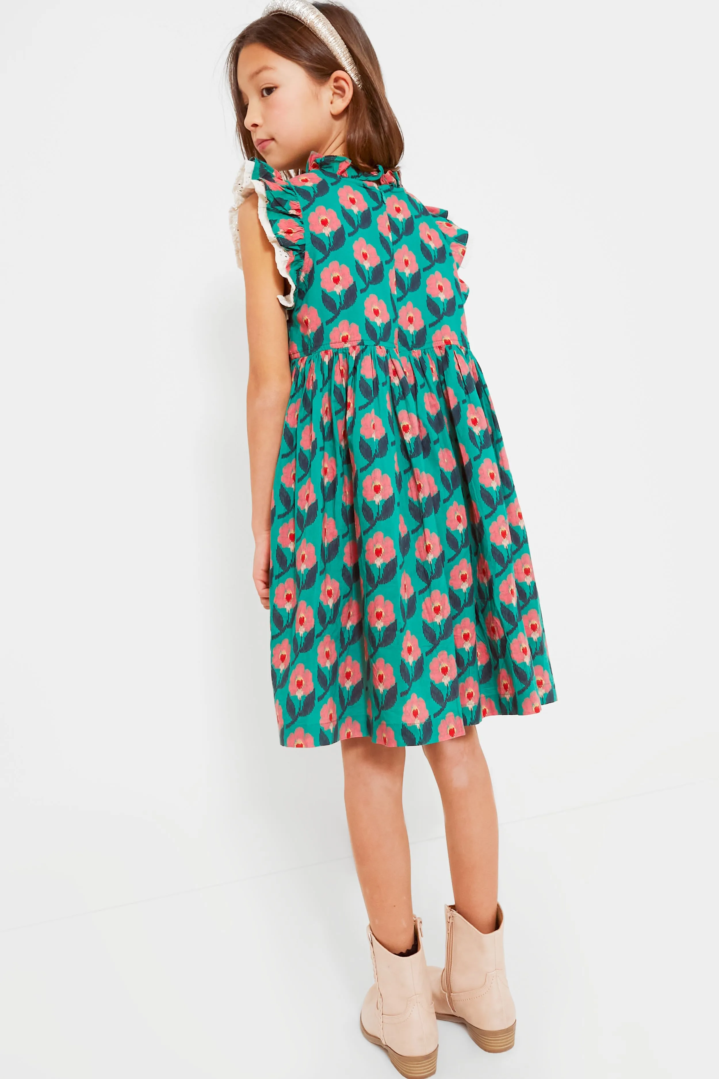 Green Ikat Floral Leila Dress