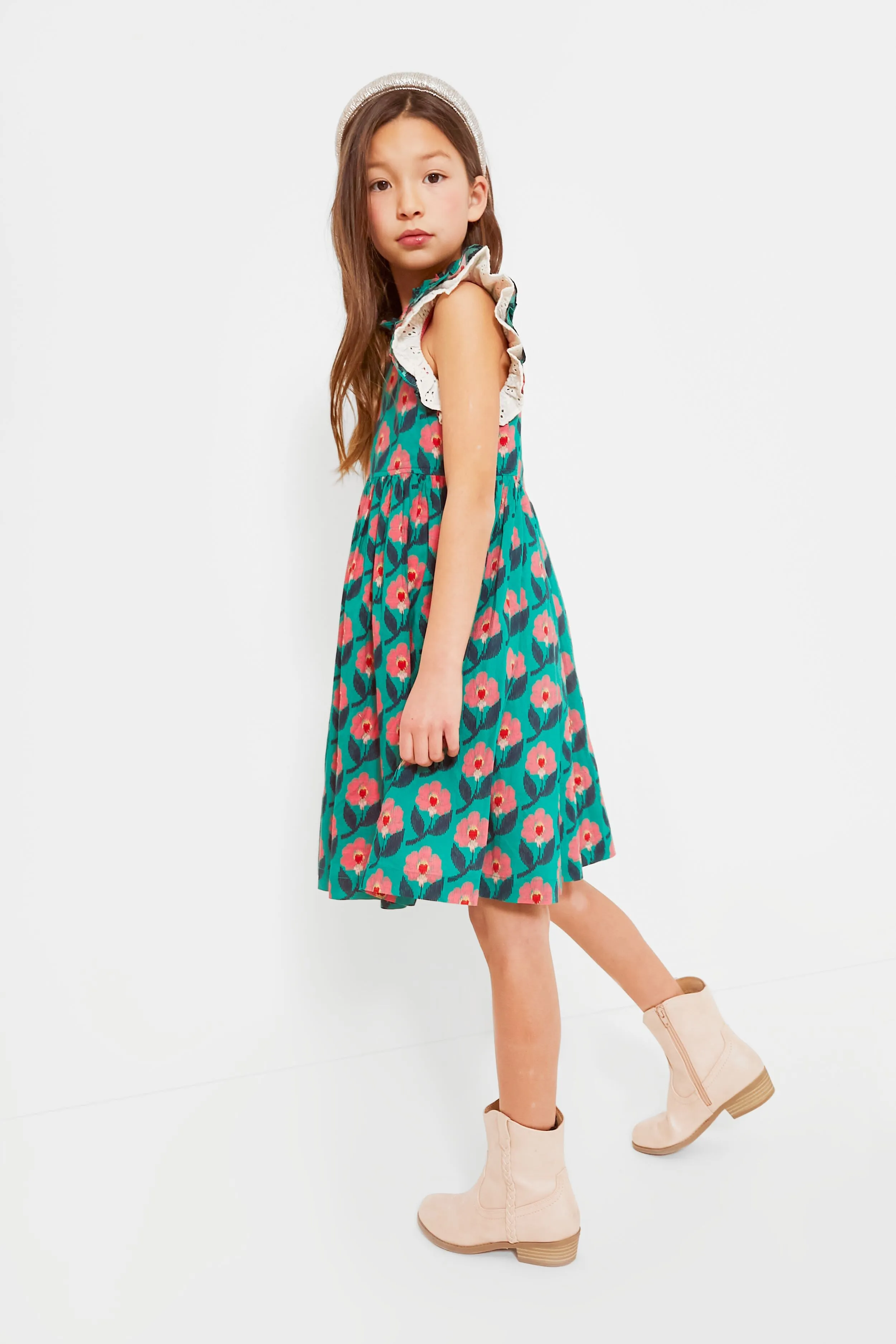 Green Ikat Floral Leila Dress