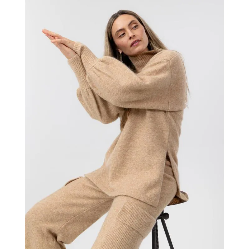 Holebrook Matilda Alpaca/Merino Ladies Turtleneck Jumper - Caramel