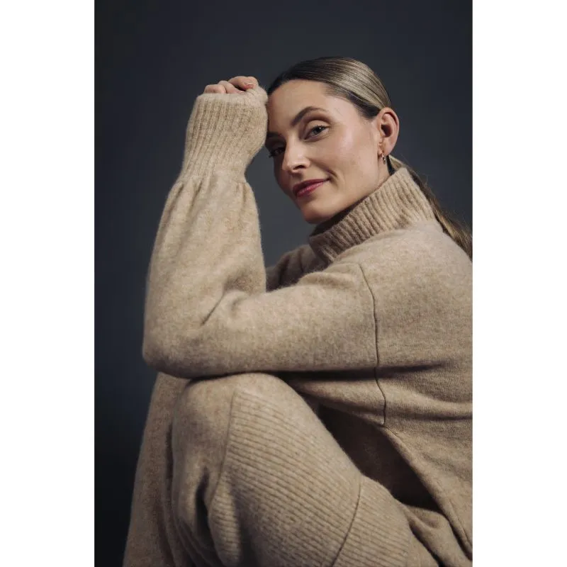 Holebrook Matilda Alpaca/Merino Ladies Turtleneck Jumper - Caramel