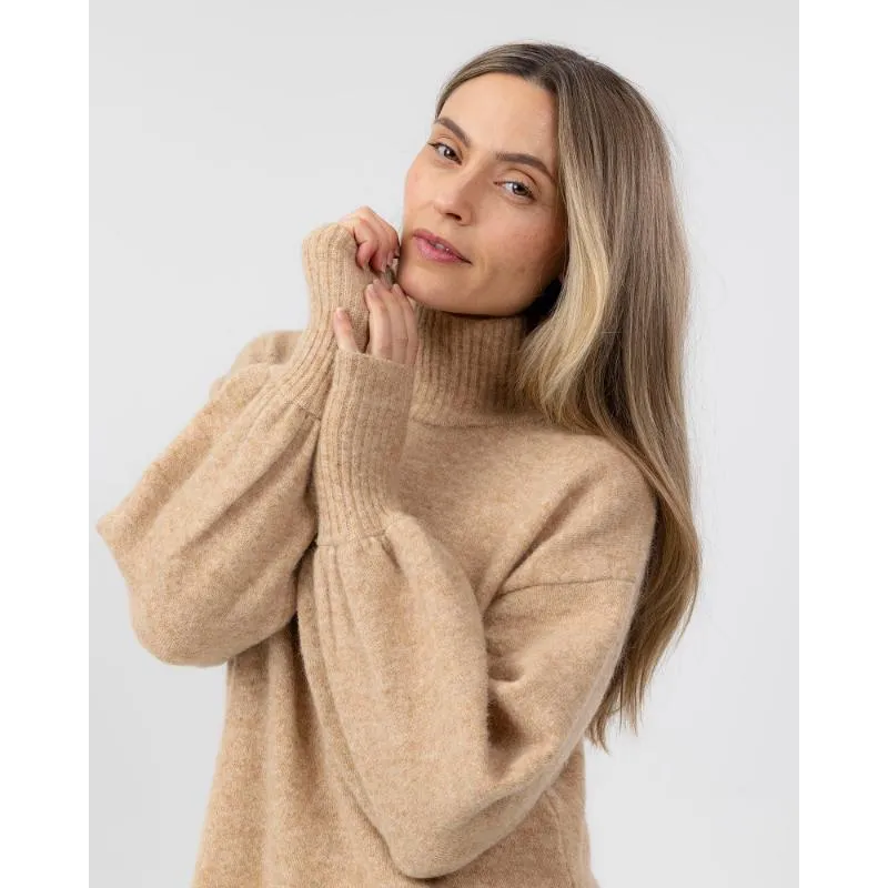 Holebrook Matilda Alpaca/Merino Ladies Turtleneck Jumper - Caramel
