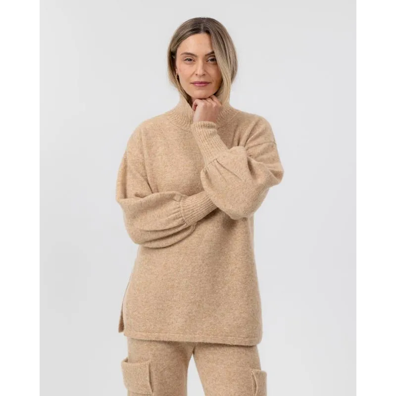 Holebrook Matilda Alpaca/Merino Ladies Turtleneck Jumper - Caramel