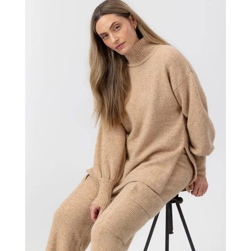 Holebrook Matilda Alpaca/Merino Ladies Turtleneck Jumper - Caramel