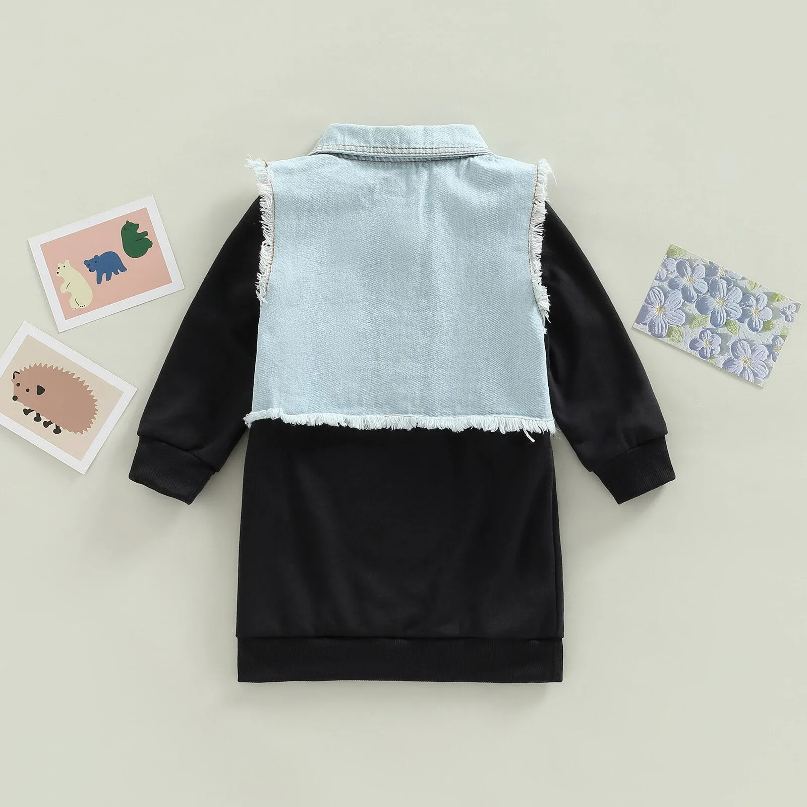 Infant Dress   Waistcoat, Long Sleeve Set