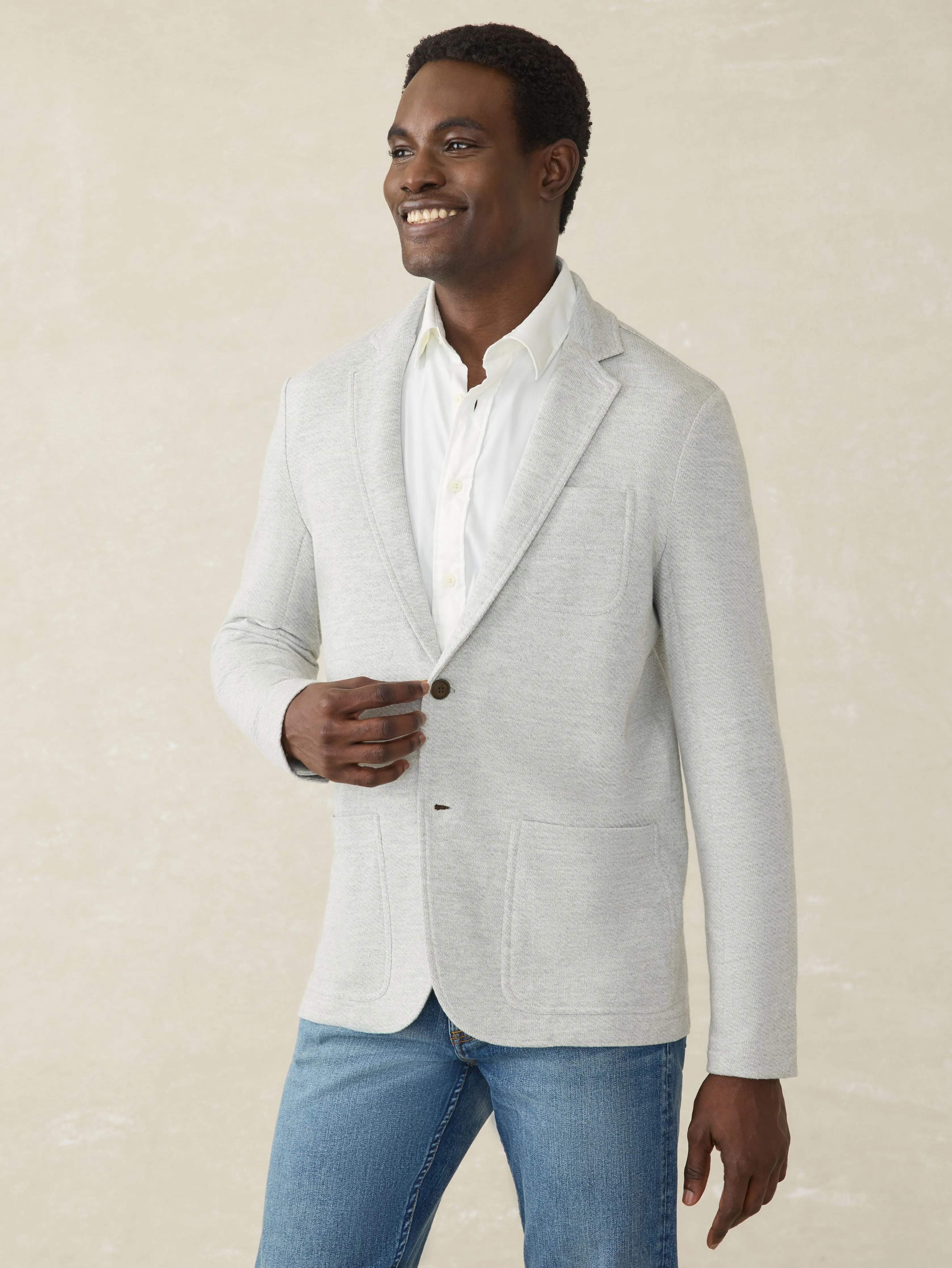 Inlet Knit Blazer - Heather Grey