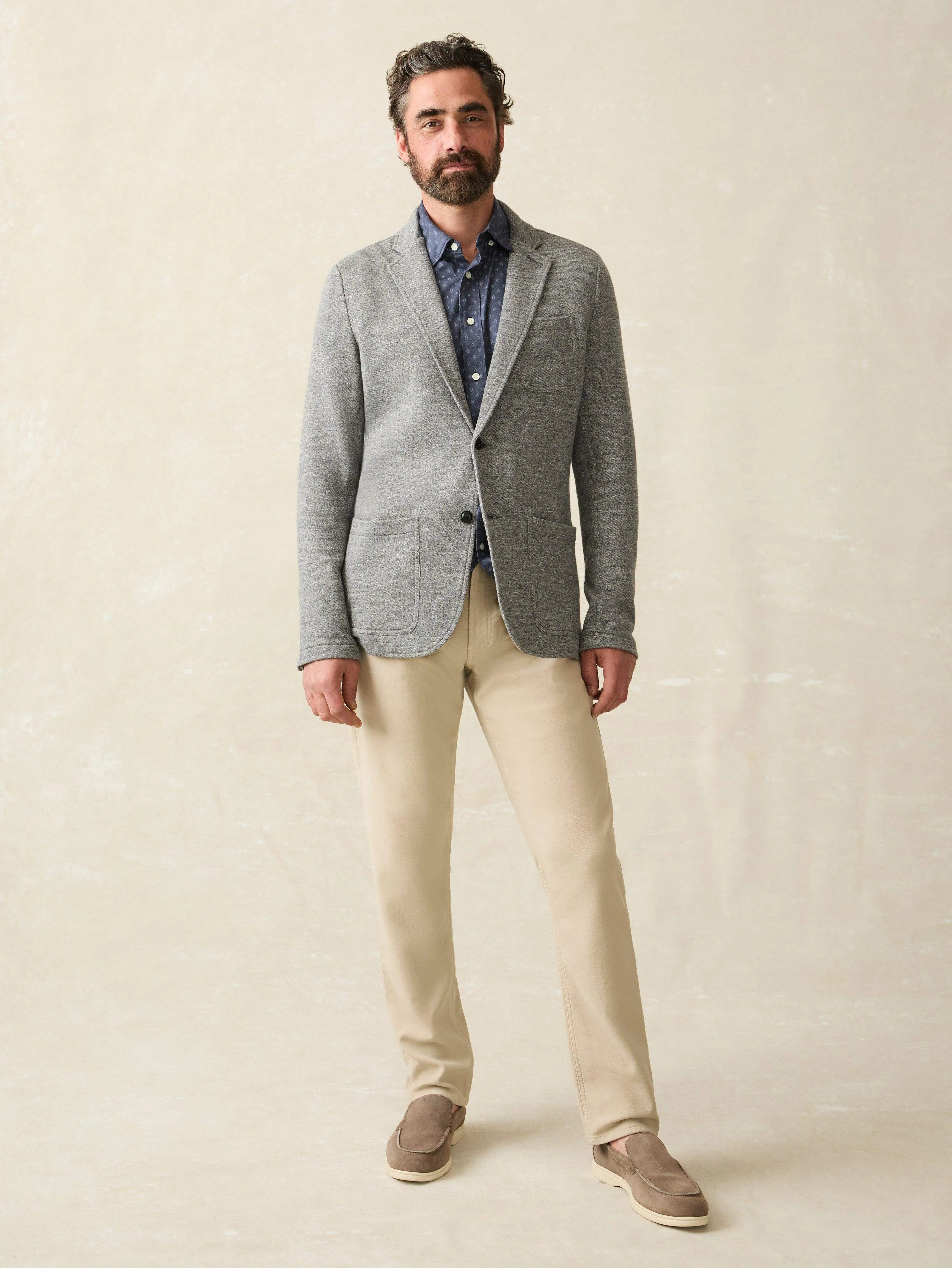 Inlet Knit Blazer (Short) - Medium Grey Melange