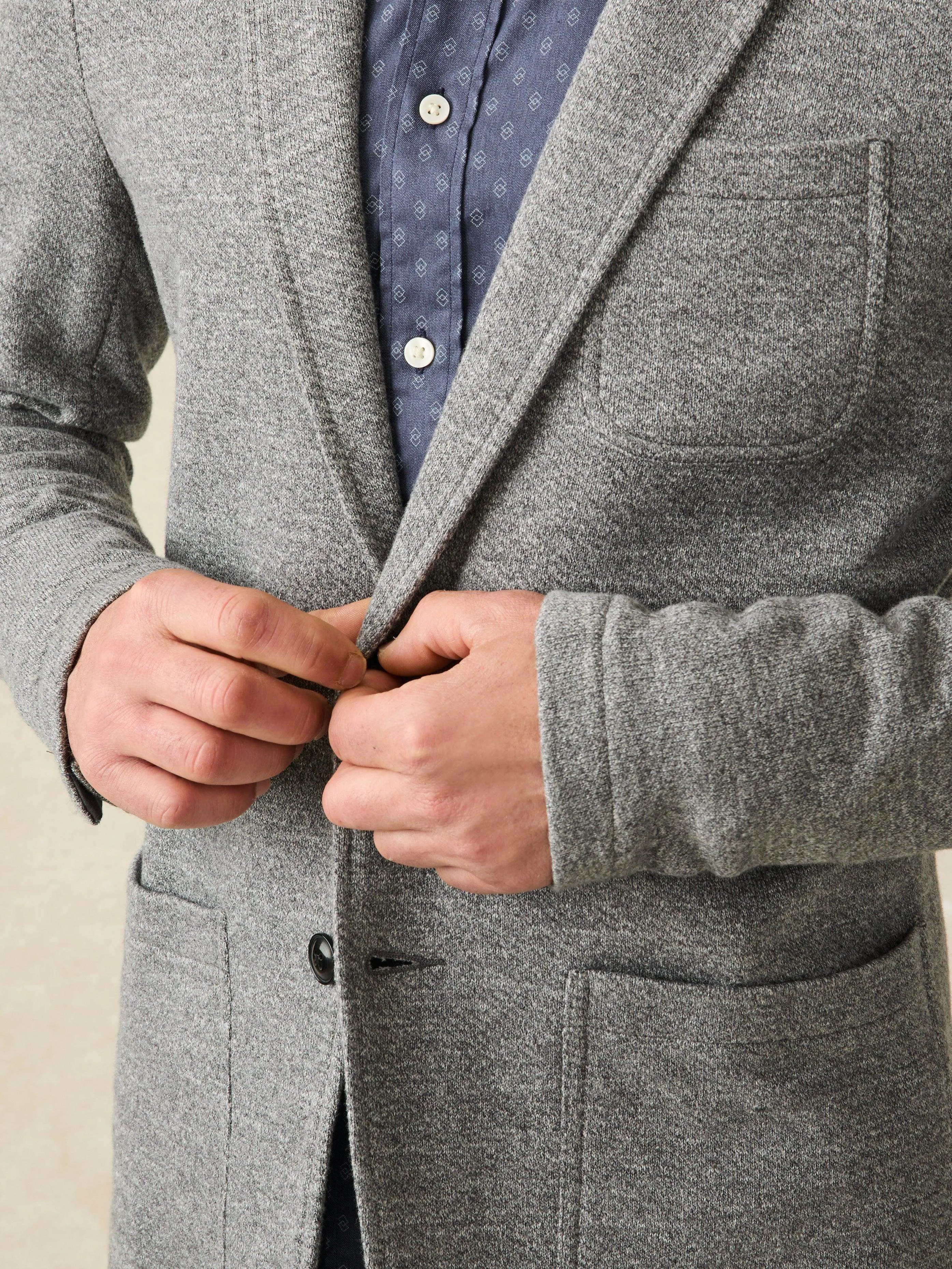 Inlet Knit Blazer (Short) - Medium Grey Melange