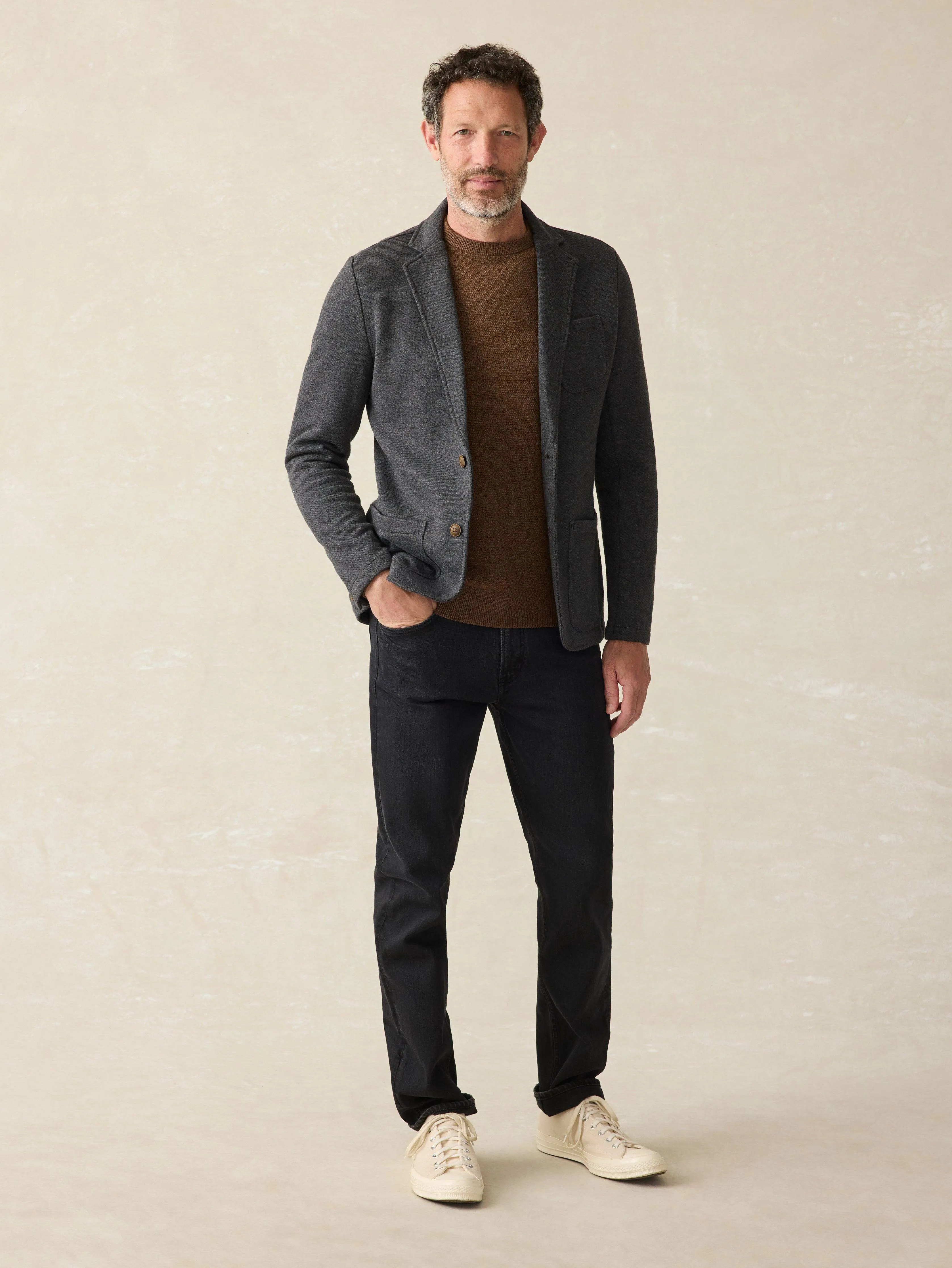 Inlet Knit Blazer (Tall) - Black Sky Melange