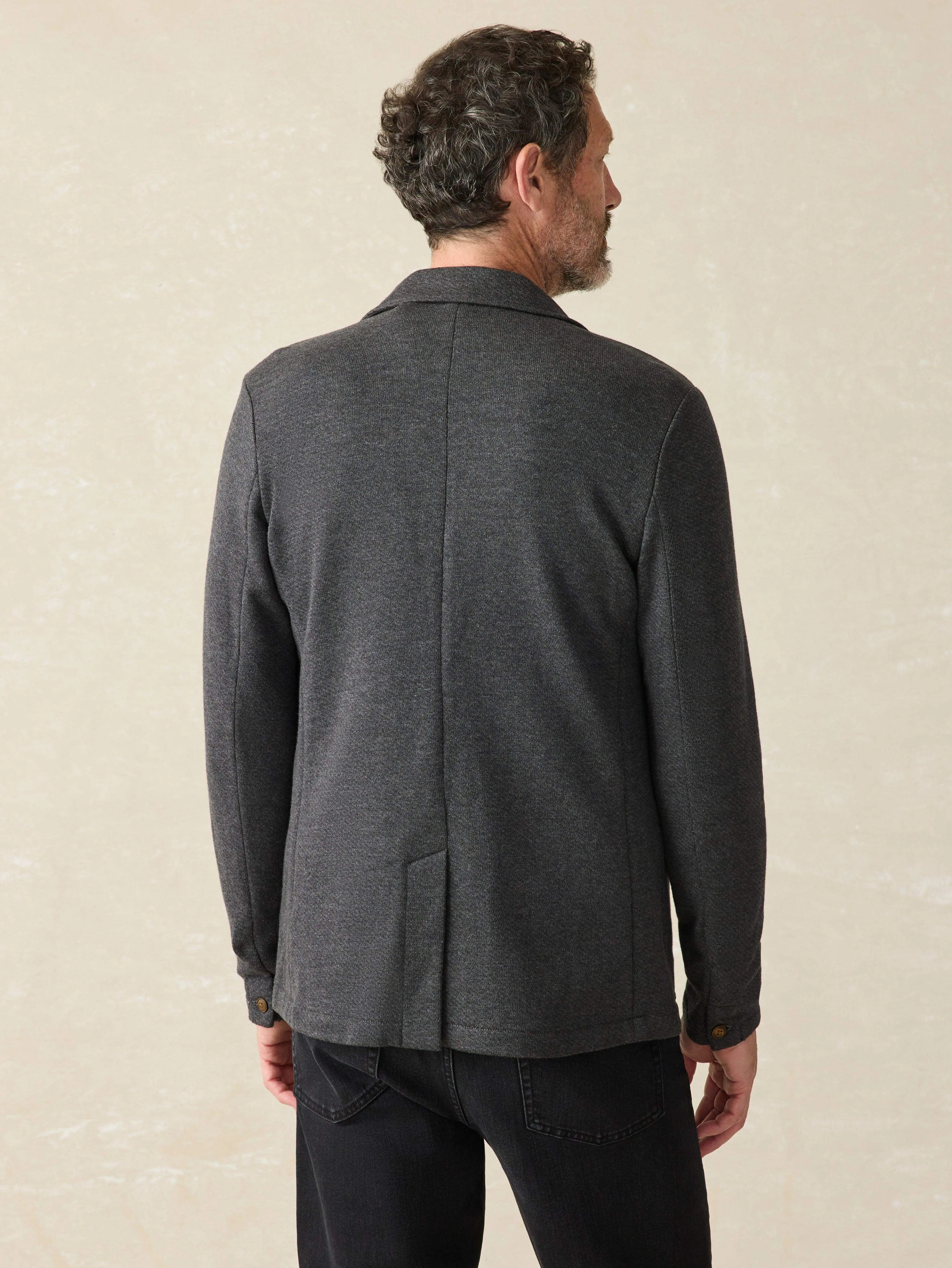 Inlet Knit Blazer (Tall) - Black Sky Melange