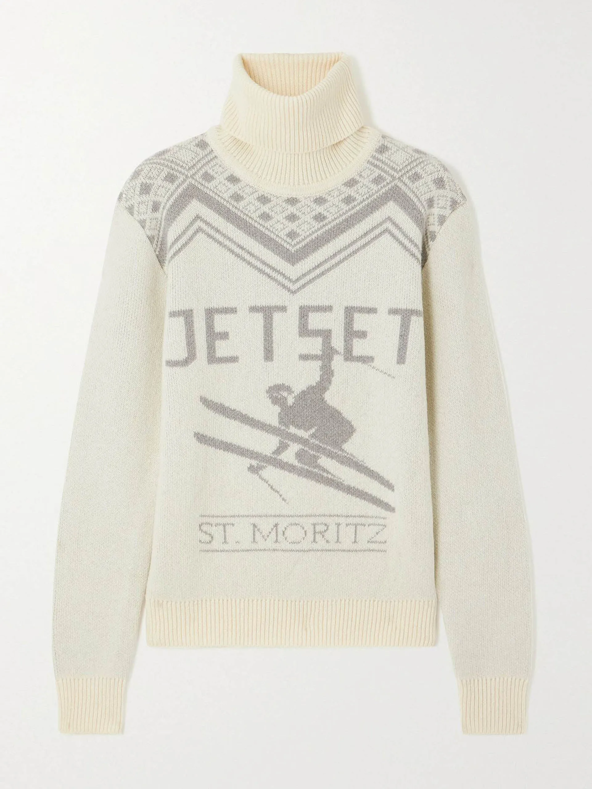 Intarsia wool turtleneck sweater