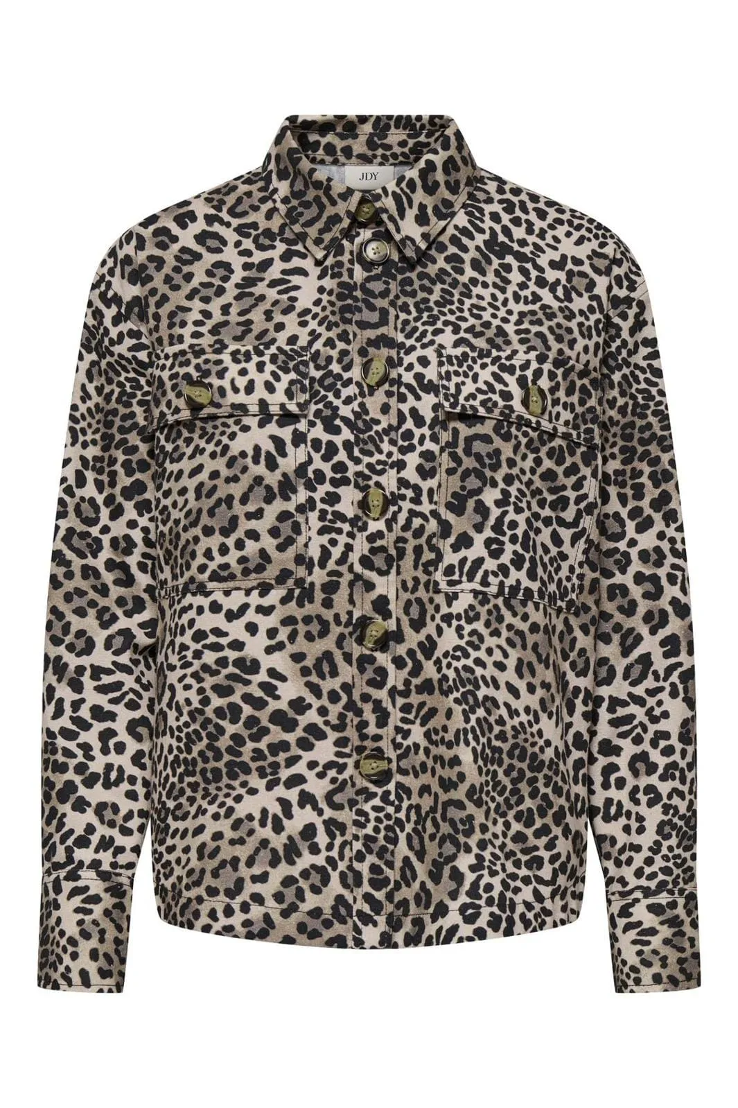 JDY - JDYray L/S Shacket Dia - 4728675 Pumice Stone Leo
