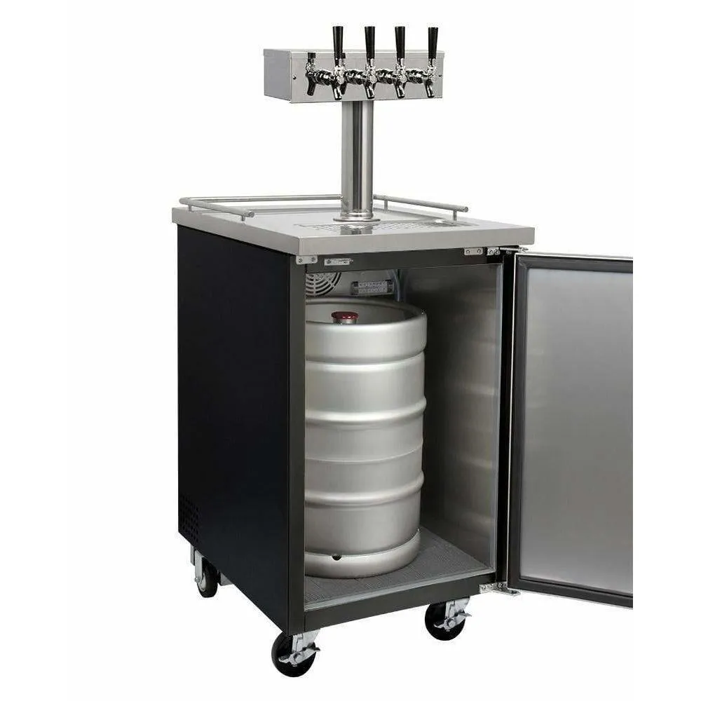 Kegco 24" Wide Four Tap Black Kegerator XCK-1B-4