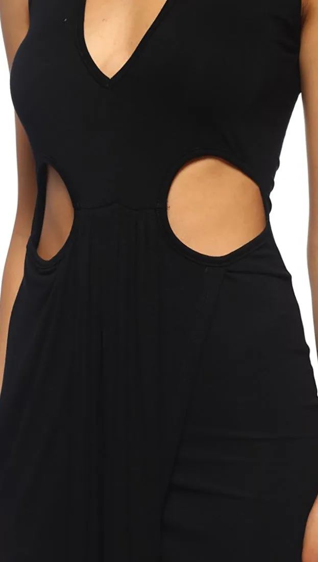 Krystal Cut Out Maxi Dress Black