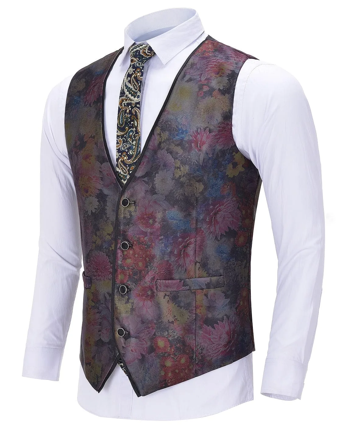 Men's 3 Pieces Shawl Lapel Patterned Tuxedos Wedding Suit (Blazer vest Pants)