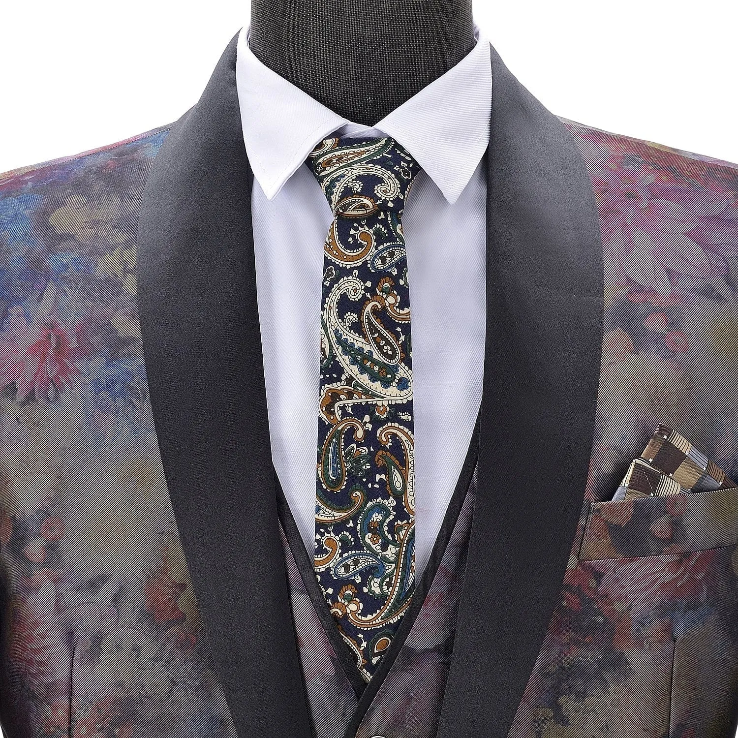 Men's 3 Pieces Shawl Lapel Patterned Tuxedos Wedding Suit (Blazer vest Pants)