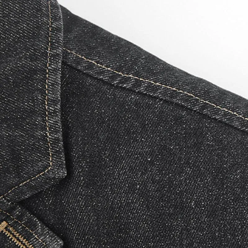 Men's Casual Notch Lapel Single Breasted Fitted Denim Blazer