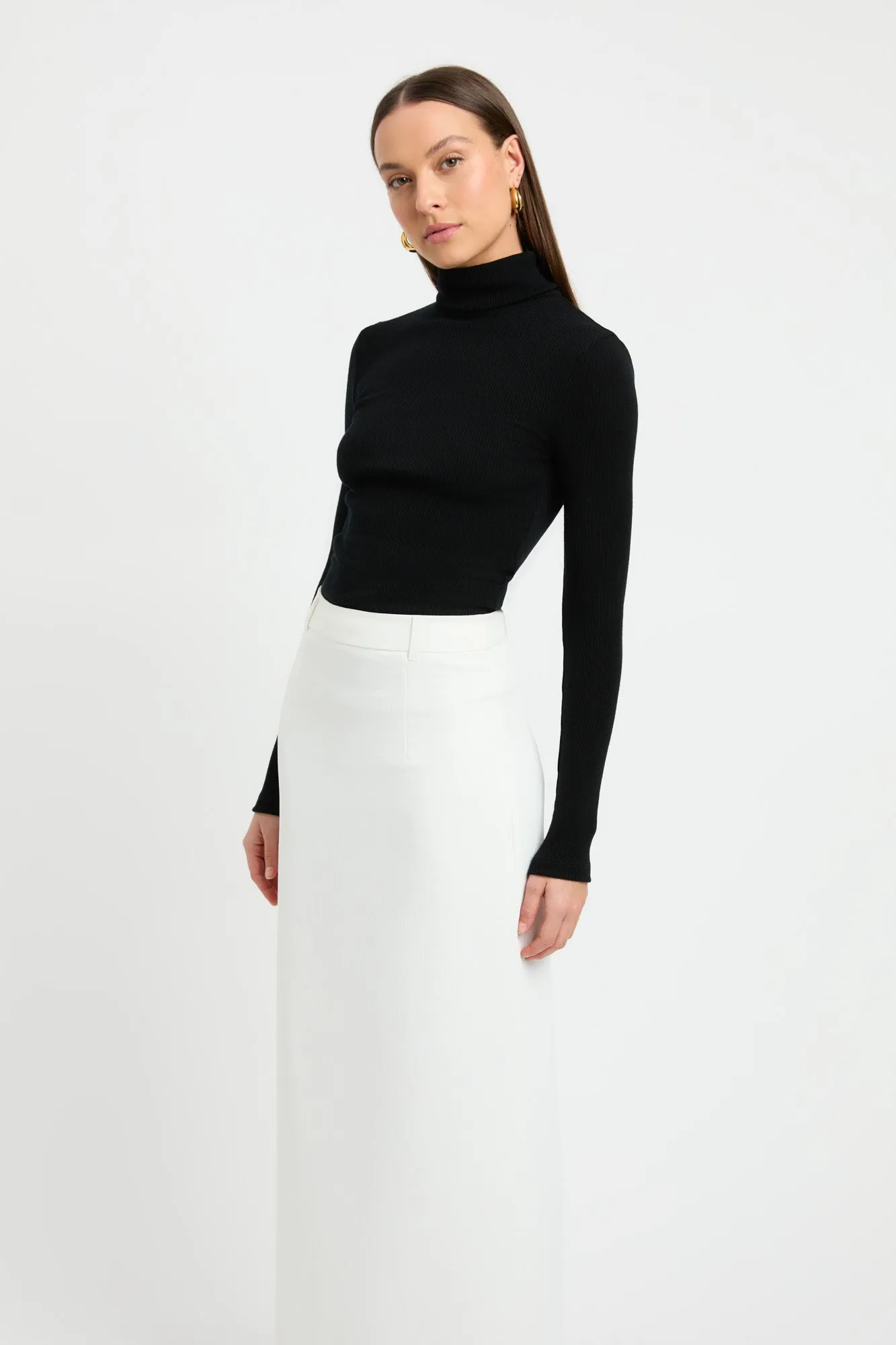 Merino Wool Turtleneck Top