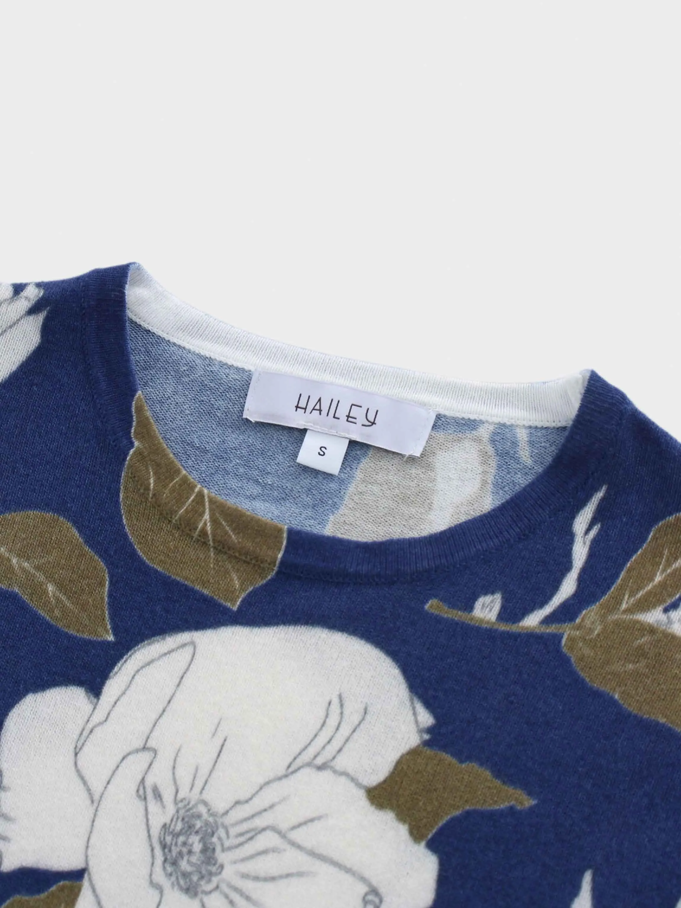 Oversized Printed Sweater-Lilac Flower