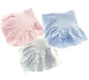 Pink, Blue, or White Knit Baby Shawl Crib Blanket