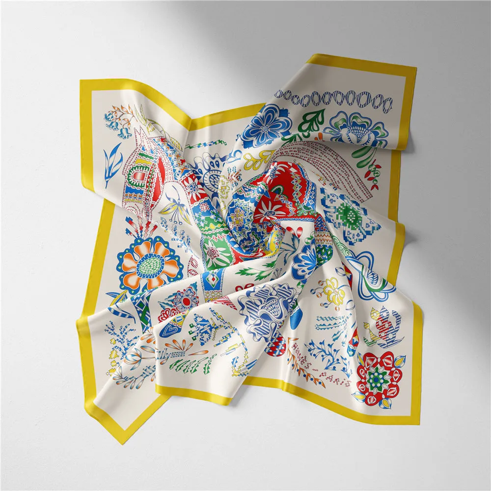 Pre Order:  Floral Stallion Square Scarf