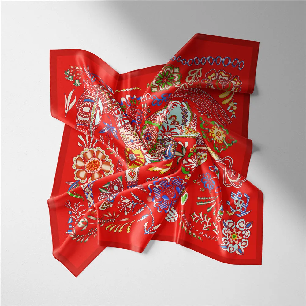 Pre Order:  Floral Stallion Square Scarf