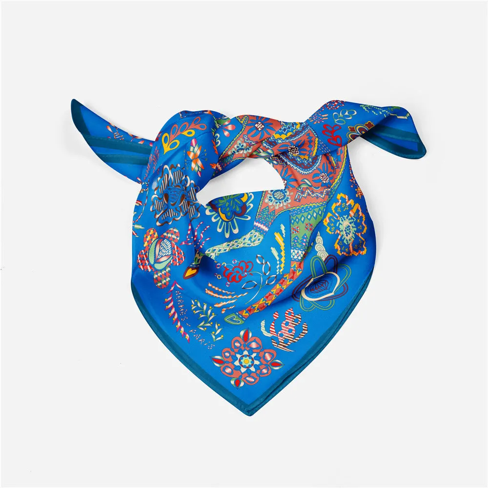 Pre Order:  Floral Stallion Square Scarf