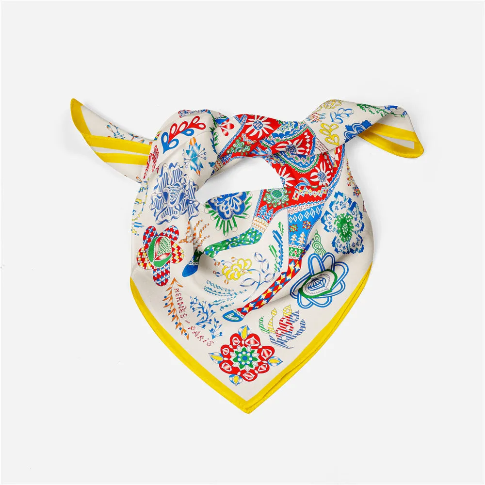 Pre Order:  Floral Stallion Square Scarf