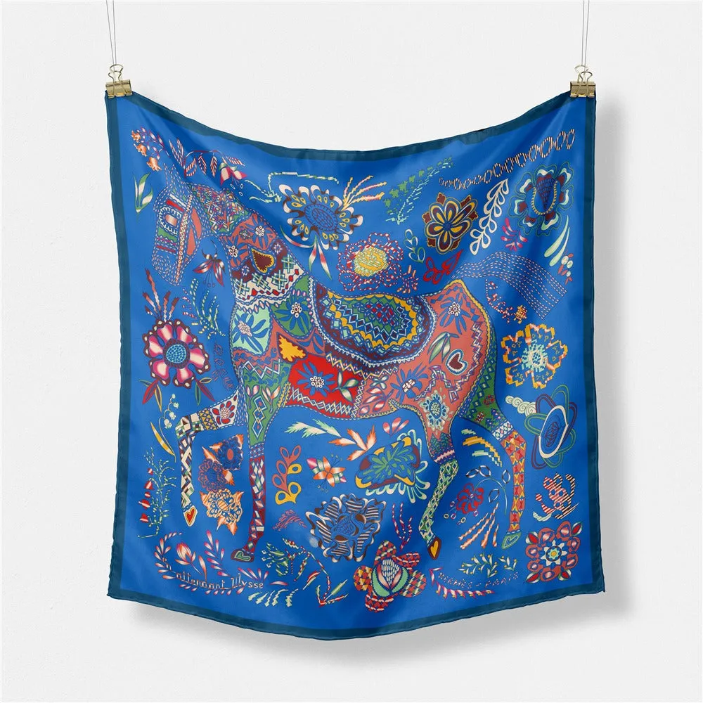 Pre Order:  Floral Stallion Square Scarf