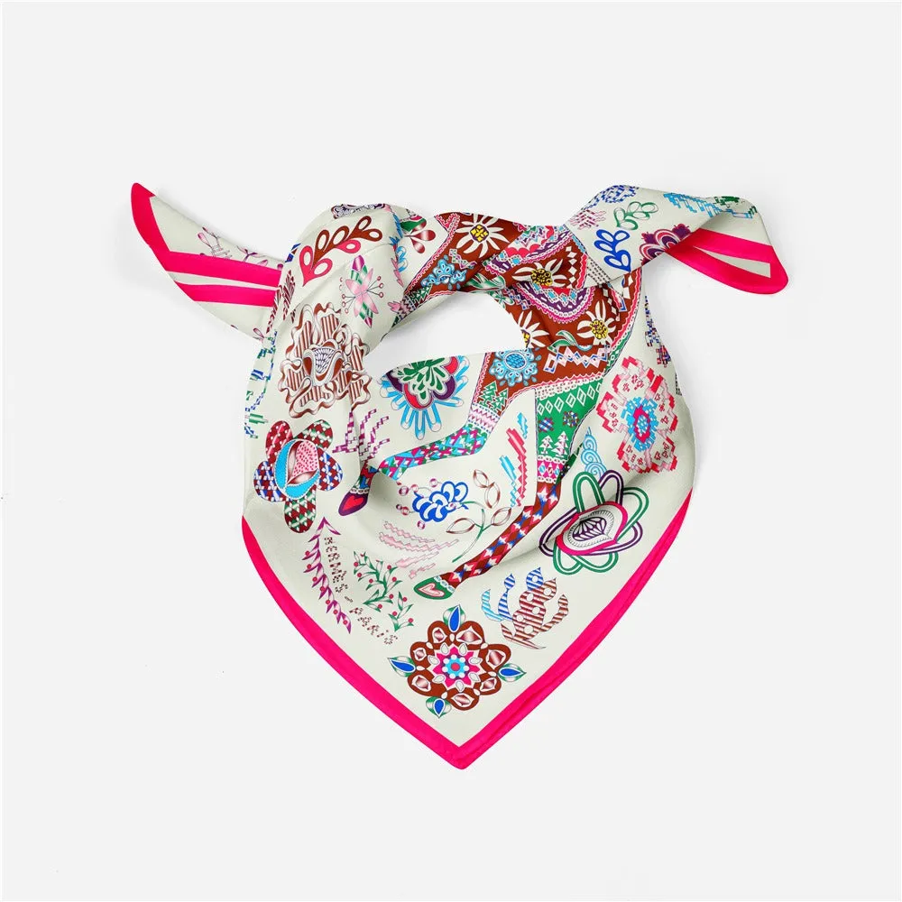 Pre Order:  Floral Stallion Square Scarf