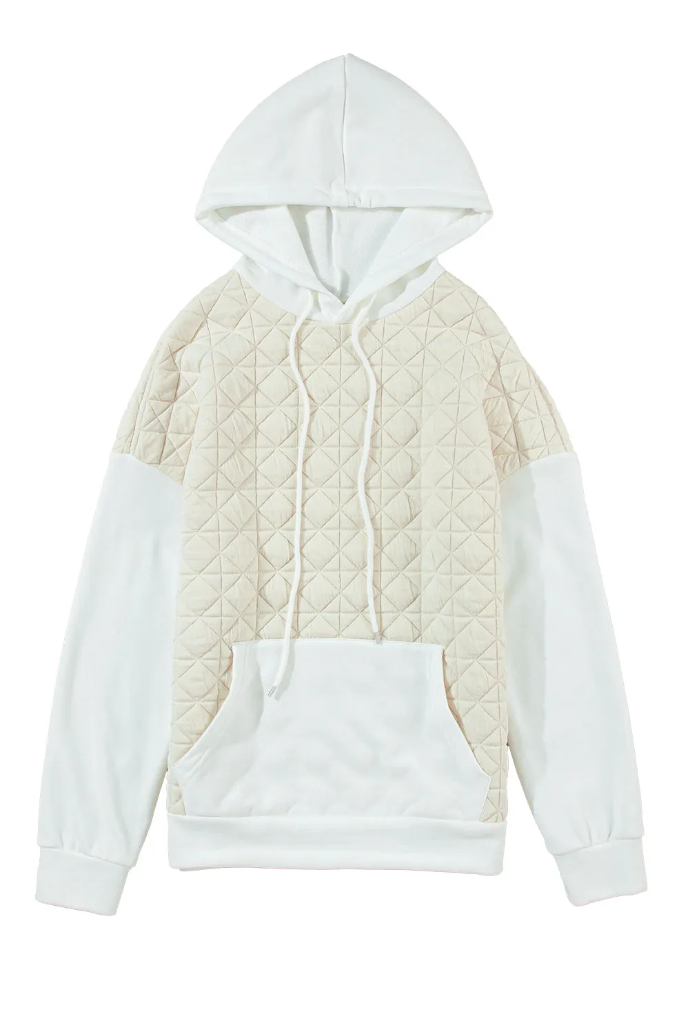 Quilted Patchwork Kangaroo Pocket Hoodie