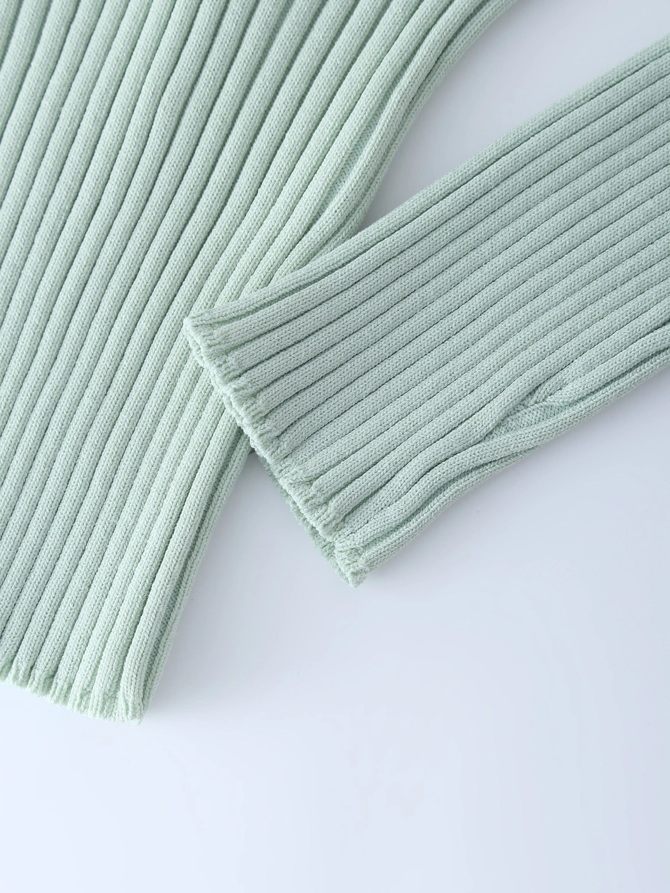 RIBBED WAISTED SWEATER-SAGE GREEN
