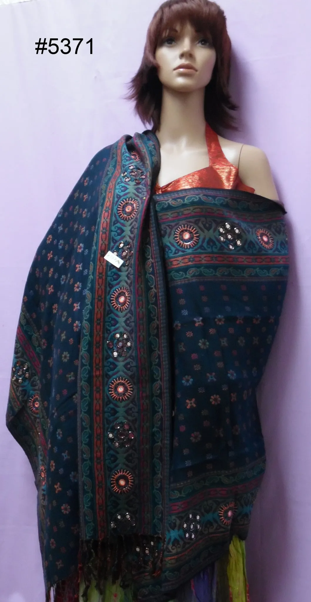 Shawl 5372 Winter Wear Pashmina Angora Kashmiri Shawl Wrap Shieno