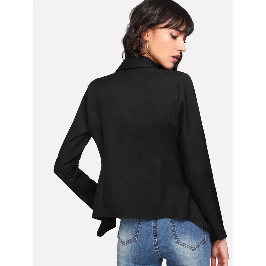 Shawl Collar Open Front Blazer