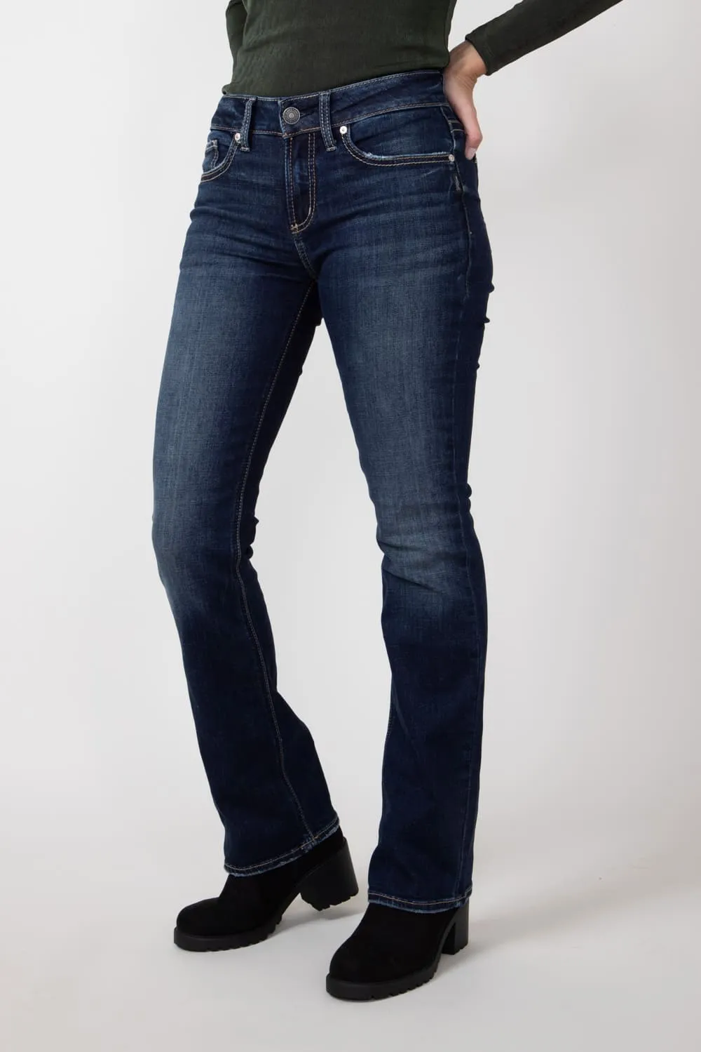 Silver Jeans Mid Rise Suki Slim Bootcut Jeans for Women | L93616CVS421