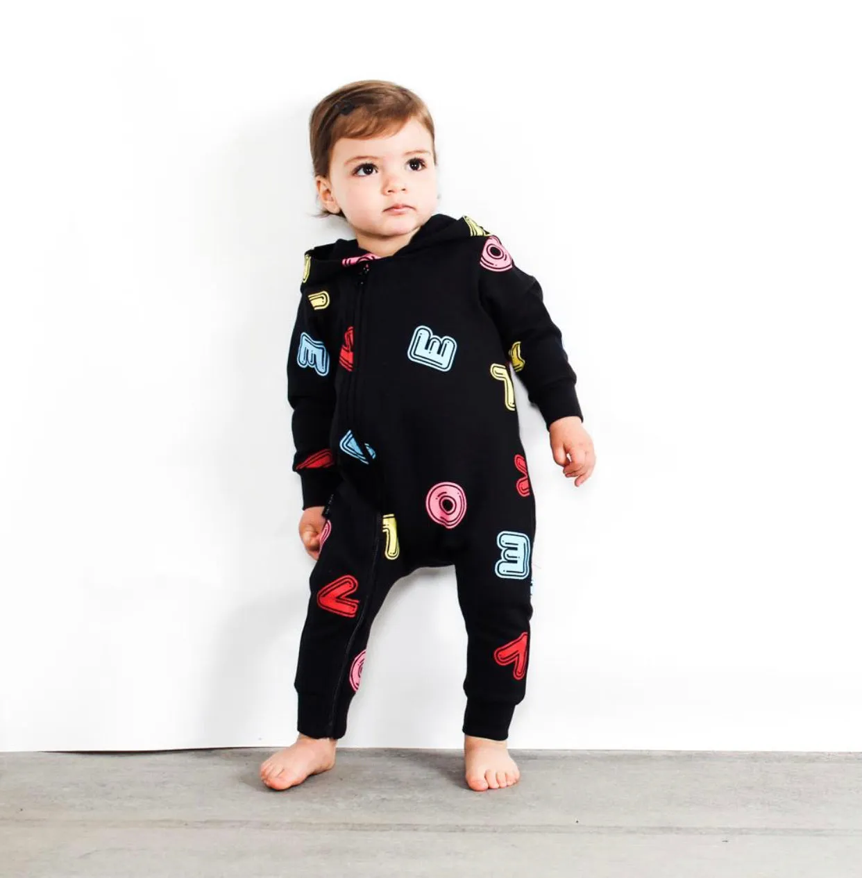 TINY TRIBE LOVE HOODED ROMPER